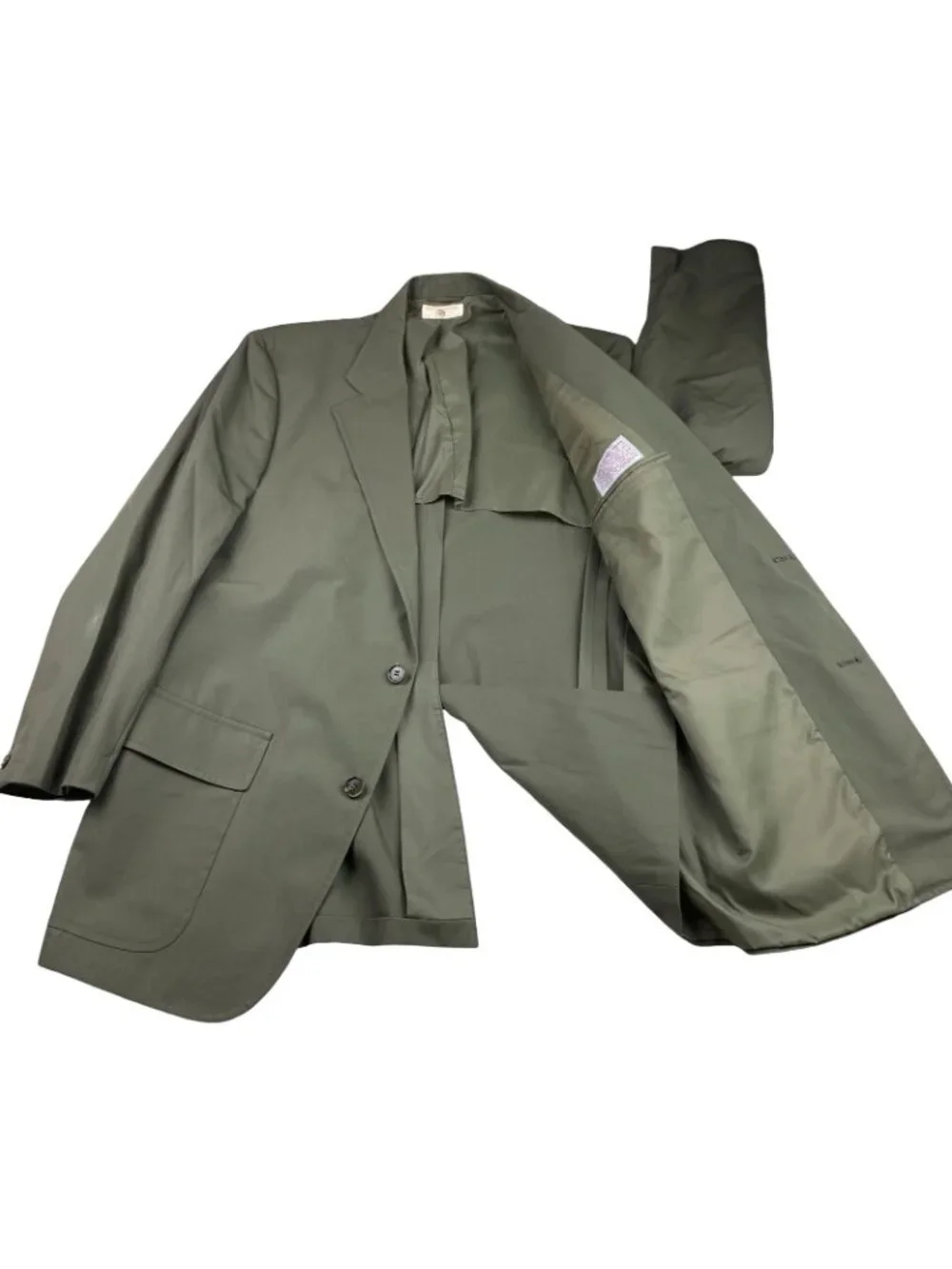 VTG Brooks Brothers Men’s 100% Cotton 3/2 Roll Chino Blazer Green • USA • 42R